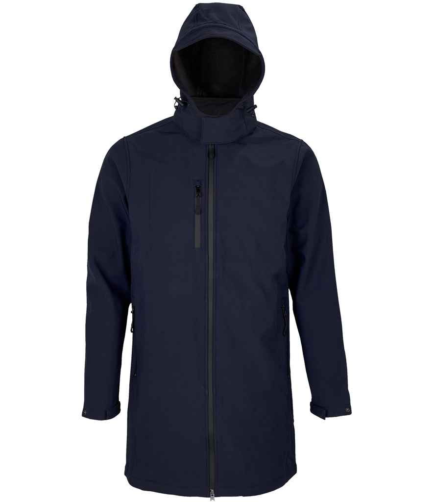 NEOBLU Achille Long Soft Shell Jacket in Night Blue, front view
