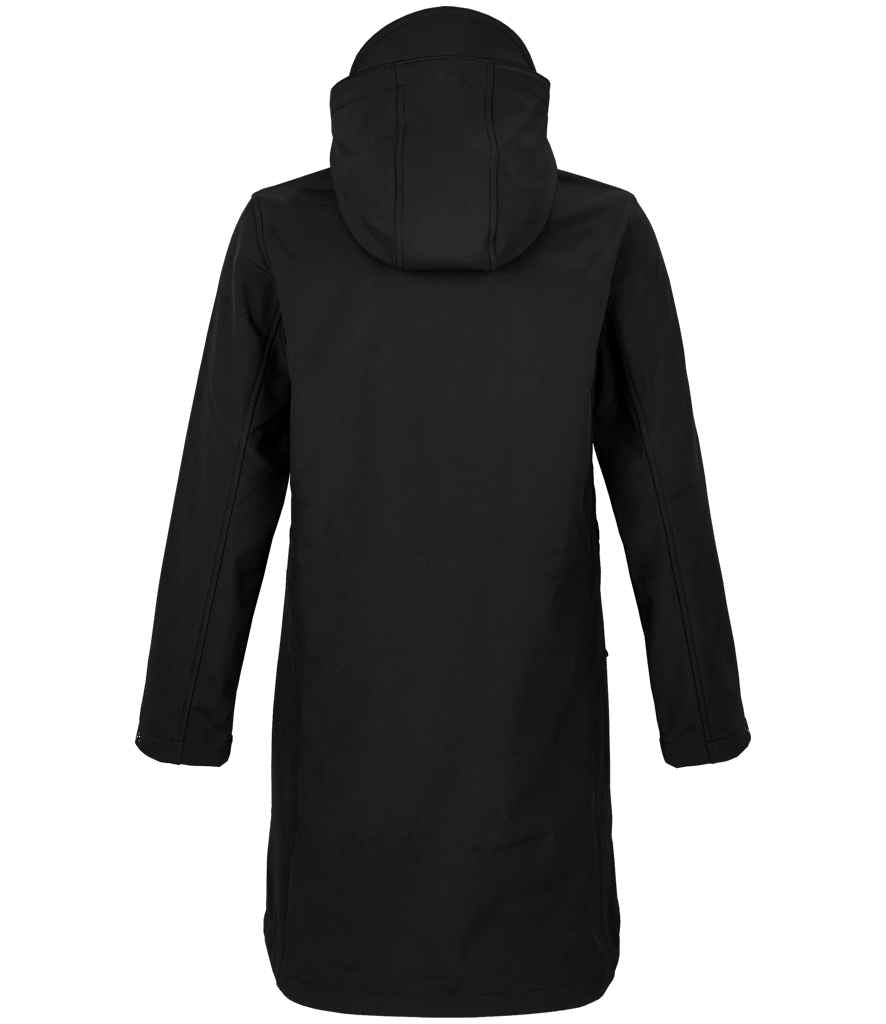 NEOBLU Ladies Achille Long Soft Shell Jacket in Deep Black, back view