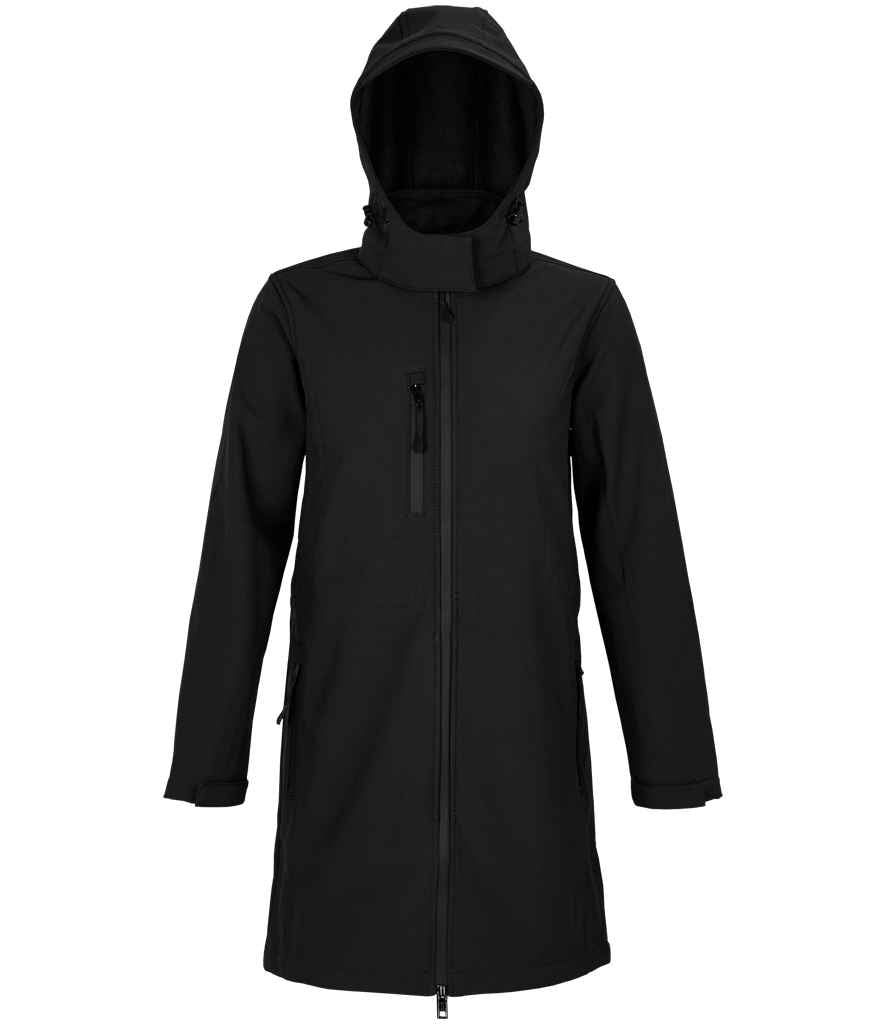 NEOBLU Ladies Achille Long Soft Shell Jacket in Deep Black, front view