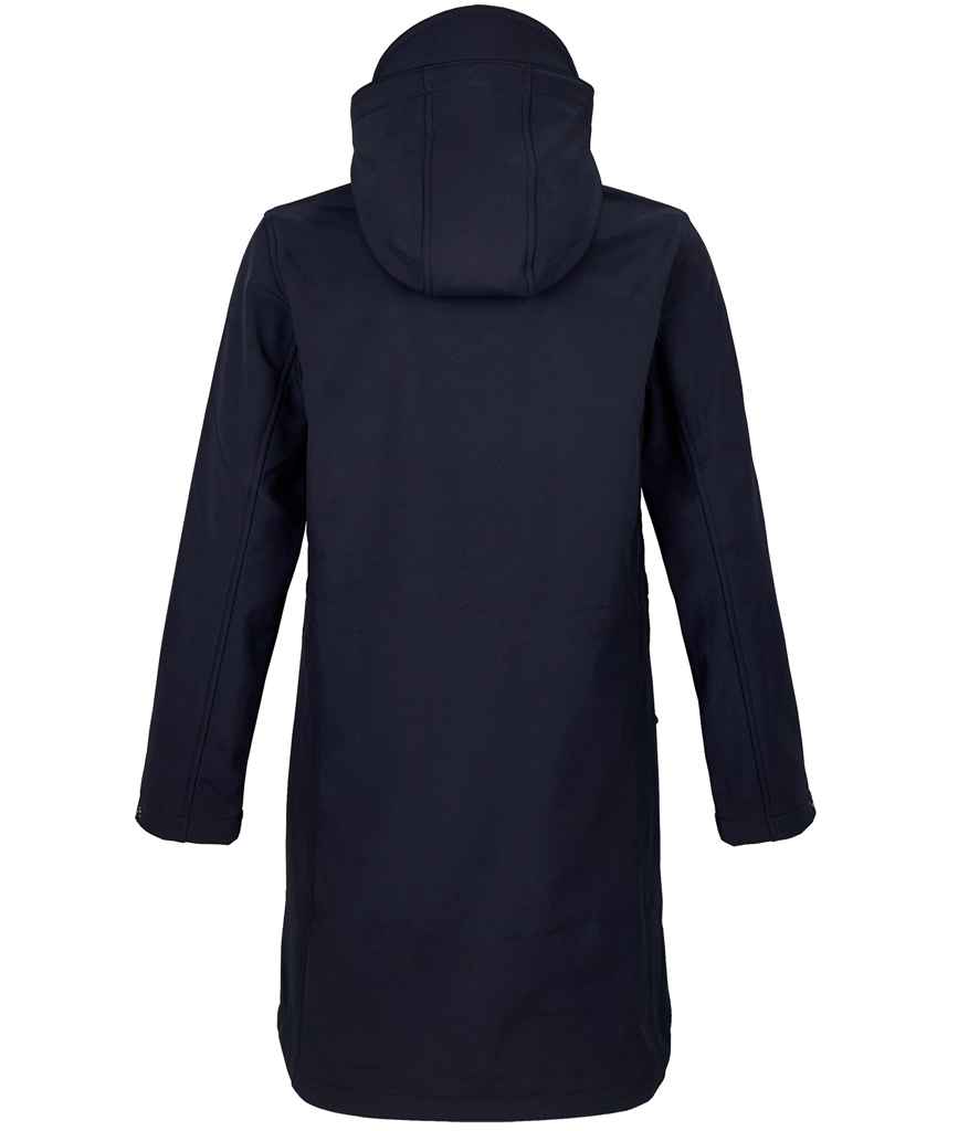 NEOBLU Ladies Achille Long Soft Shell Jacket in Night Blue, back view
