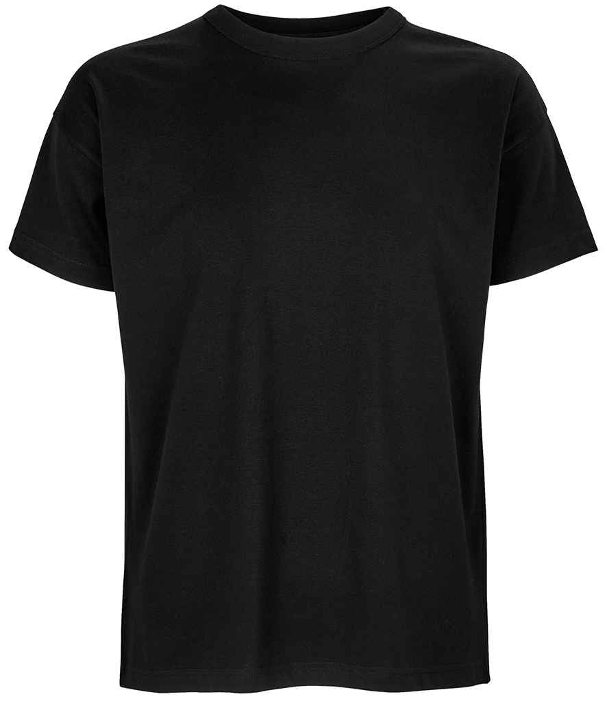 SOL'S Boxy Oversized Organic T-Shirt in Deep Black, front view