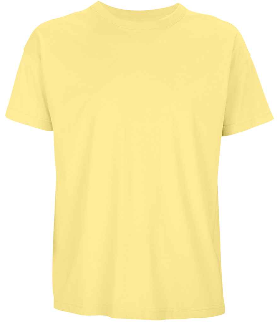 SOL'S Boxy Oversized Organic T-Shirt in Light Yellow, front view