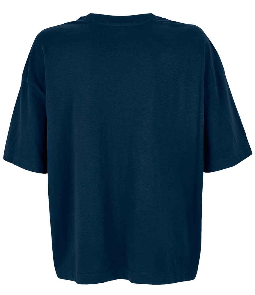 SOL'S Ladies Boxy Oversized Organic T-Shirt in French Navy, back view