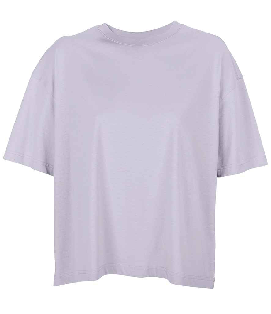 SOL'S Ladies Boxy Oversized Organic T-Shirt in Lilac, front view