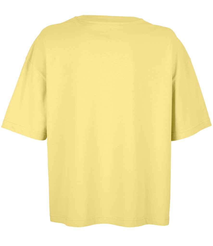 SOL'S Ladies Boxy Oversized Organic T-Shirt in Light Yellow, back view