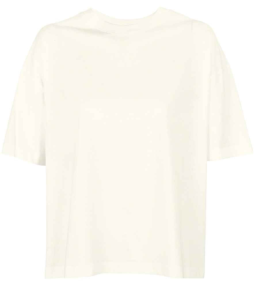 SOL'S Ladies Boxy Oversized Organic T-Shirt in Off White, front view