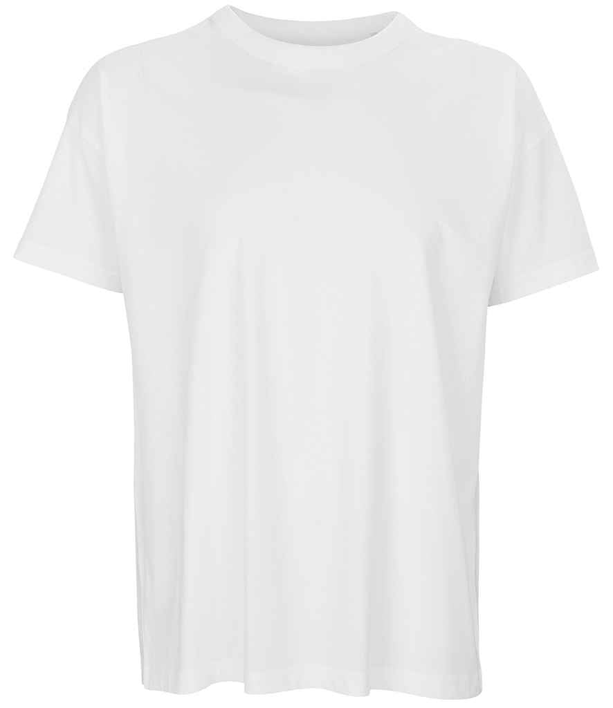 SOL'S Ladies Boxy Oversized Organic T-Shirt in White, front view
