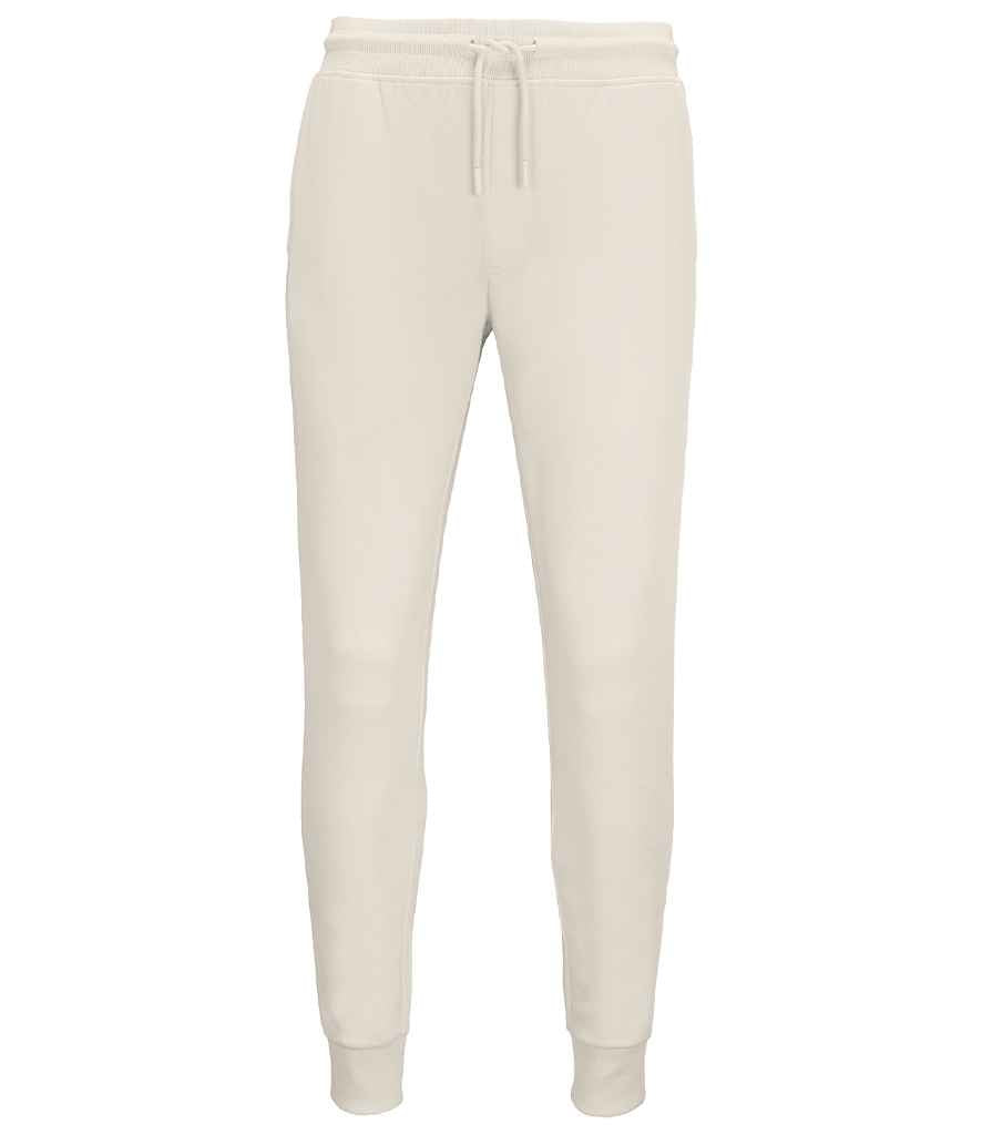 SOL'S Unisex Jumbo Organic Jog Pants in Off White, front view