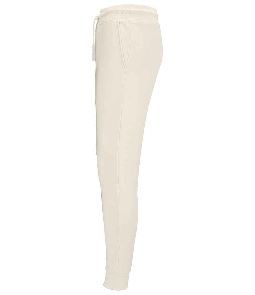 SOL'S Unisex Jumbo Organic Jog Pants in Off White, side view