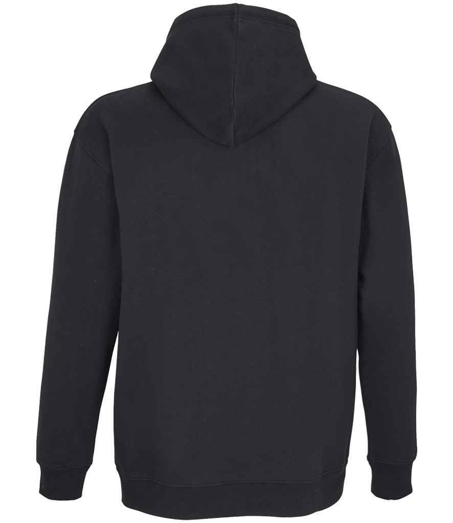 SOL'S Unisex Carter Full Zip Hoodie in Black, back view