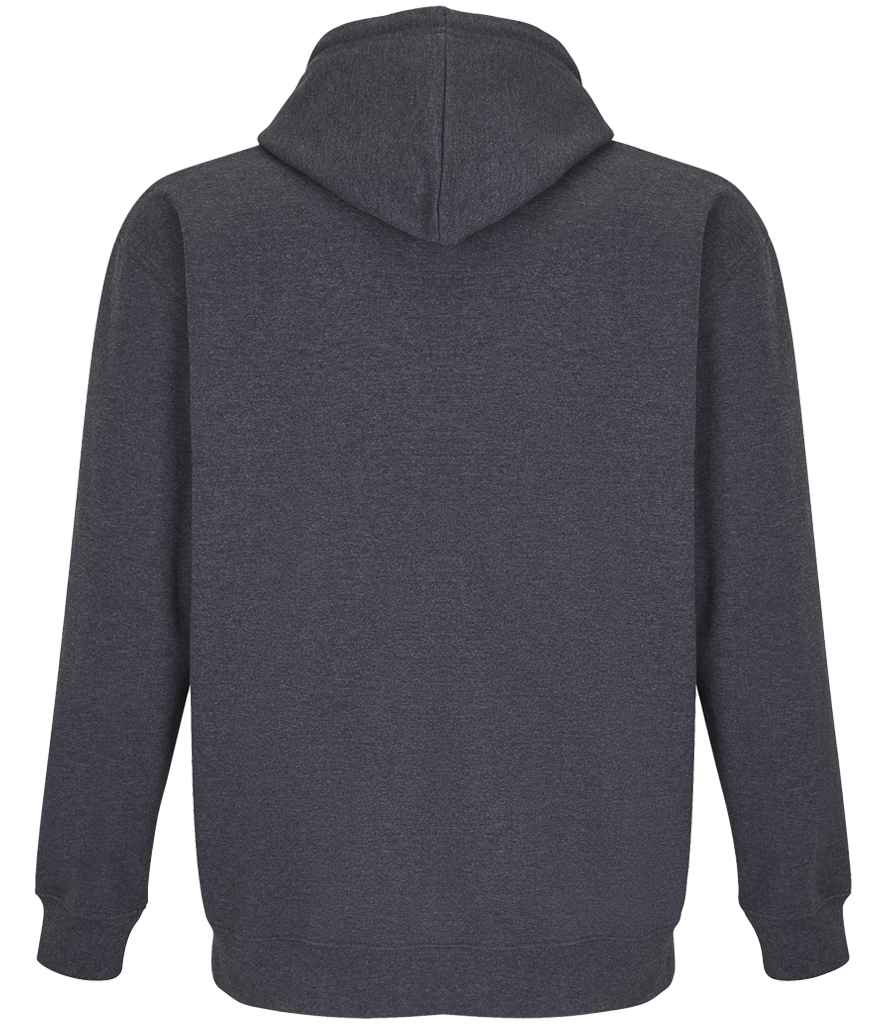 SOL'S Unisex Carter Full Zip Hoodie in Charcoal Marl, back view