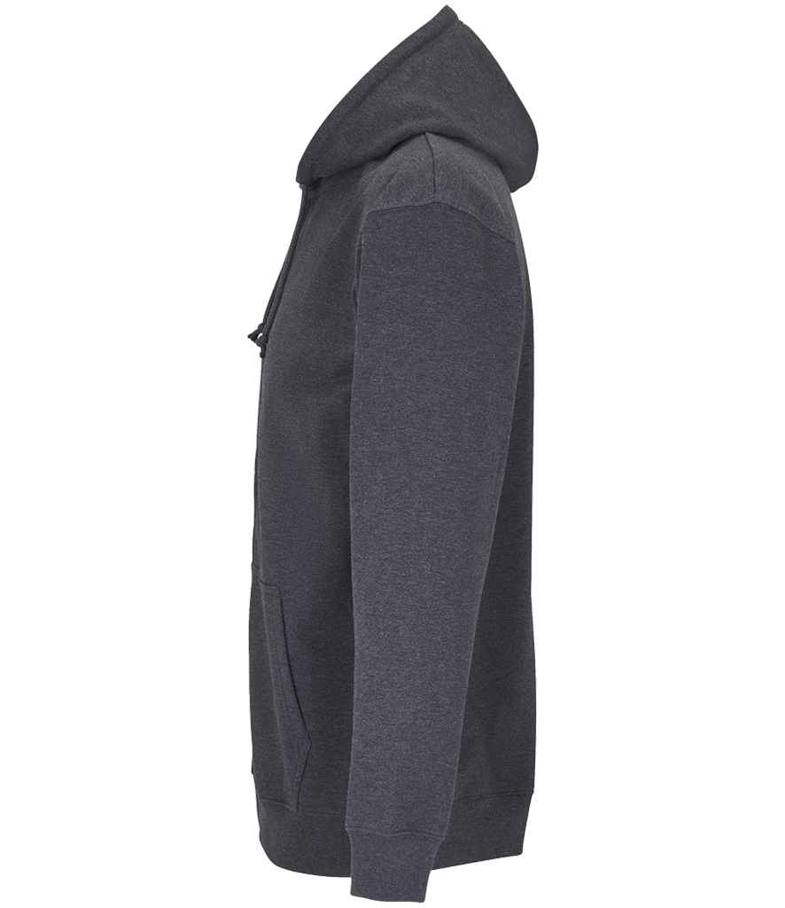 SOL'S Unisex Carter Full Zip Hoodie in Charcoal Marl, side view