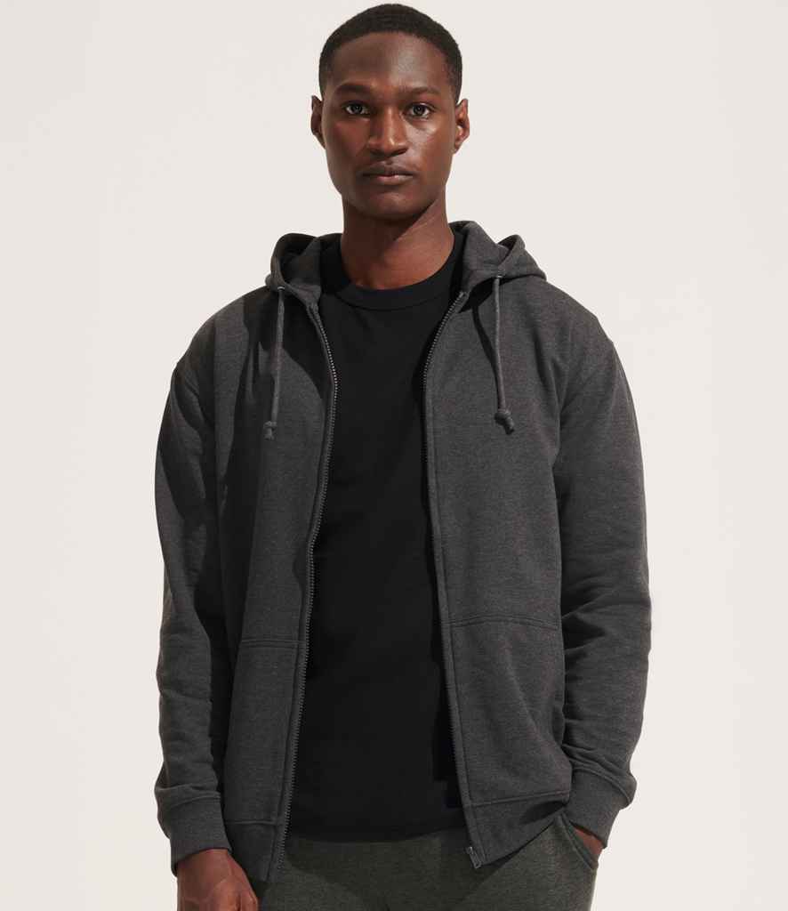 SOL'S Unisex Carter Full Zip Hoodie in Charcoal Marl