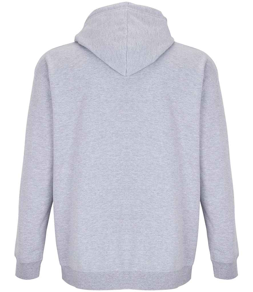 SOL'S Unisex Carter Full Zip Hoodie in Grey Marl, back view