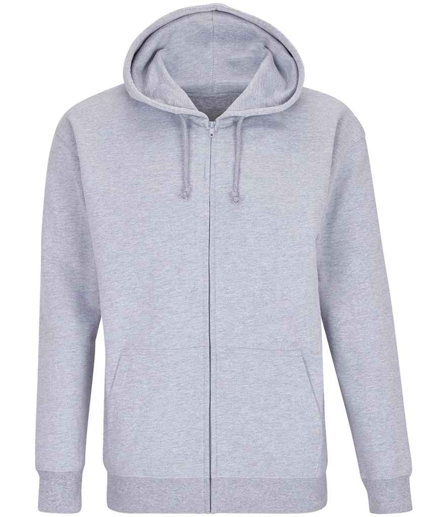 SOL'S Unisex Carter Full Zip Hoodie in Grey Marl, front view