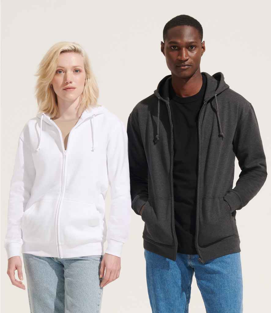 SOL'S Unisex Carter Full Zip Hoodie in White