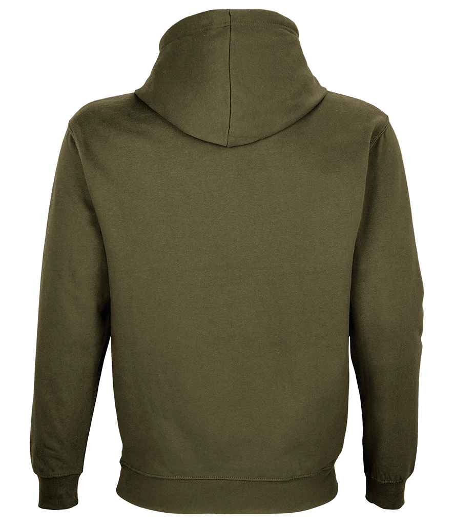 SOL'S Unisex Condor Hoodie in Army, back view
