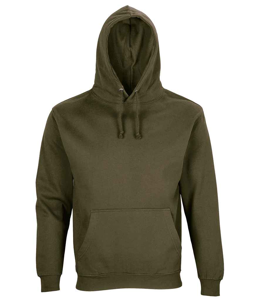 SOL'S Unisex Condor Hoodie in Army, front view