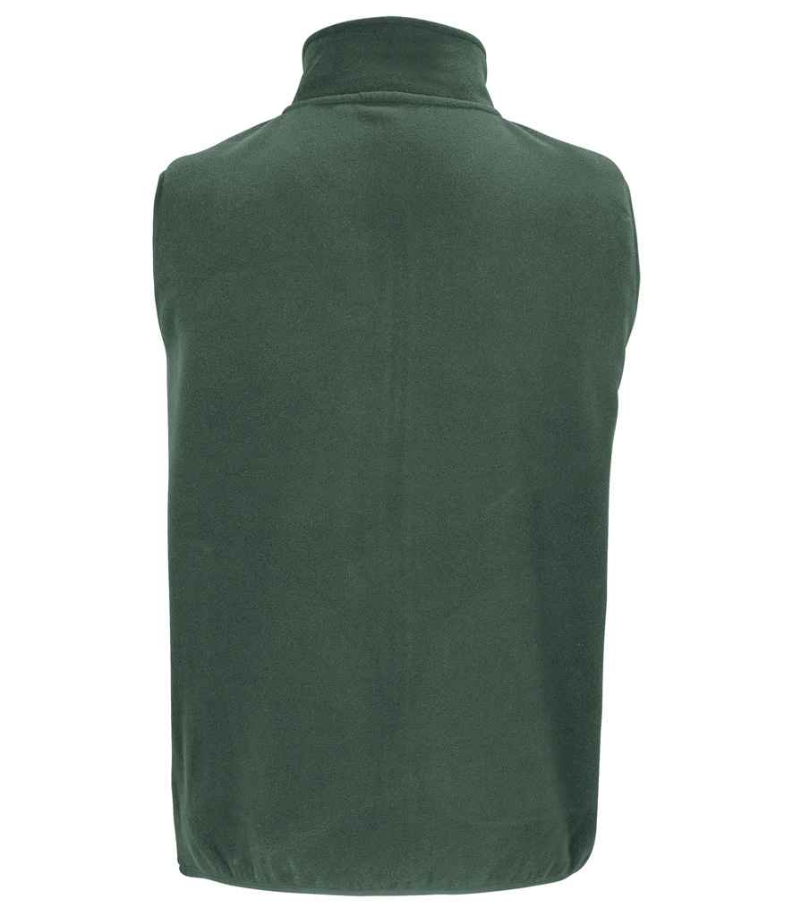 SOL'S Unisex Factor Recycled Micro Fleece Bodywarmer in Forest Green, back view