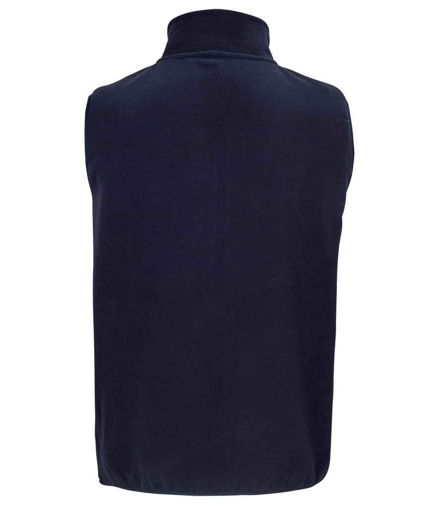 SOL'S Unisex Factor Recycled Micro Fleece Bodywarmer in Navy, back view
