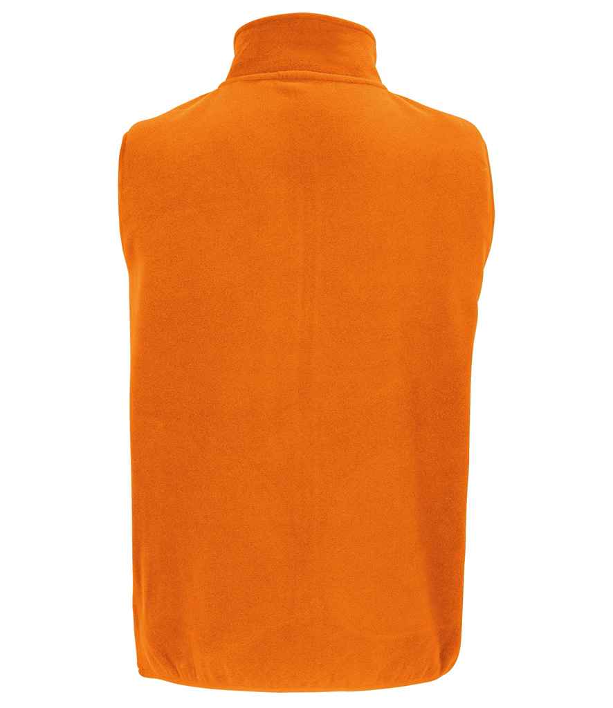 SOL'S Unisex Factor Recycled Micro Fleece Bodywarmer in Orange, back view