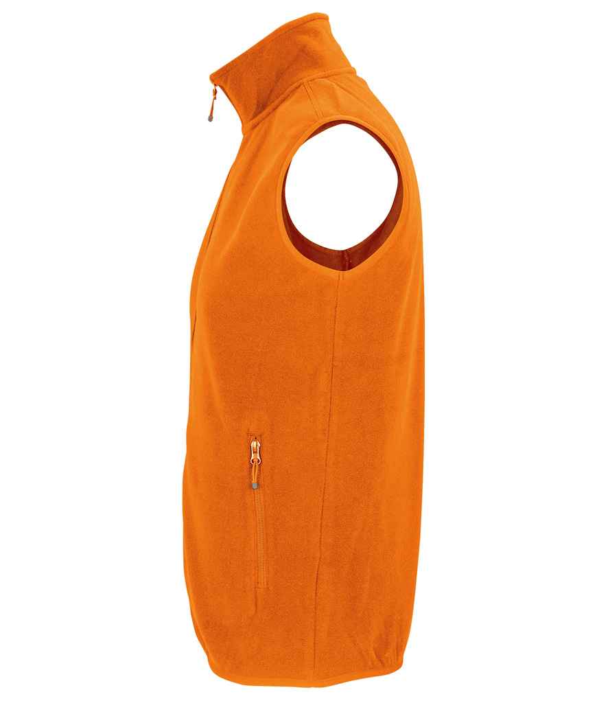 SOL'S Unisex Factor Recycled Micro Fleece Bodywarmer in Orange, side view
