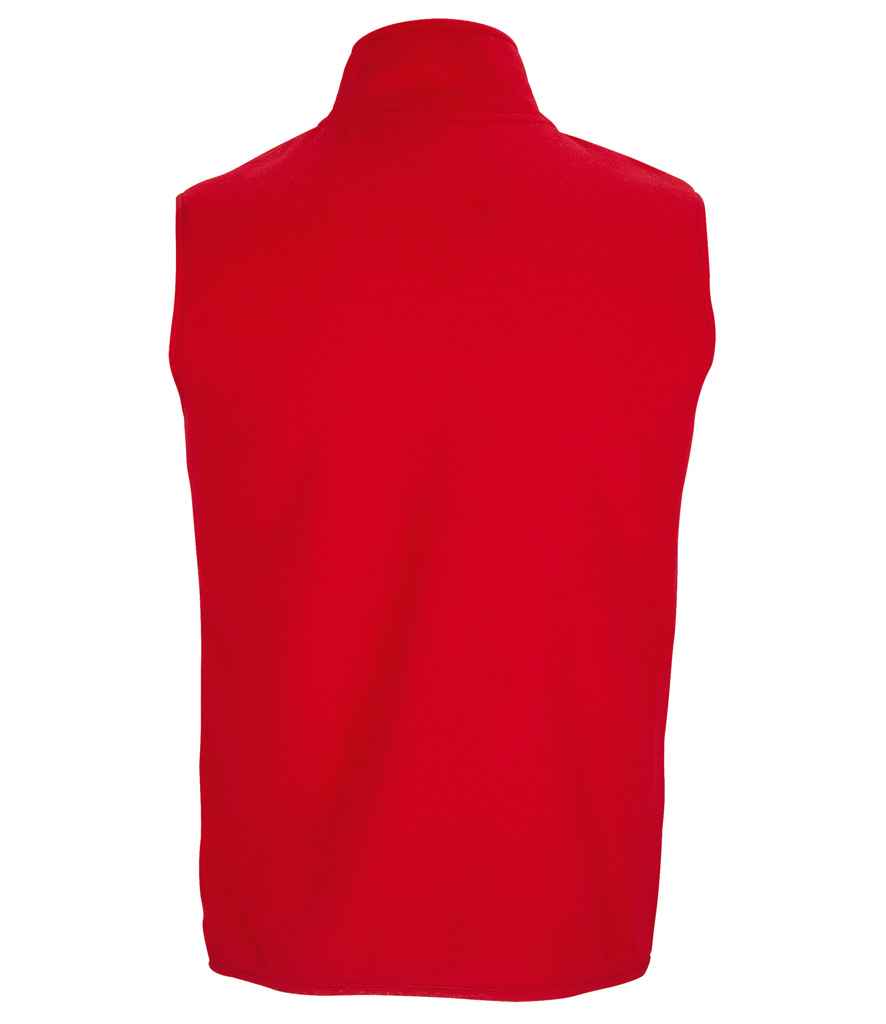 SOL'S Unisex Factor Recycled Micro Fleece Bodywarmer in Red, back view