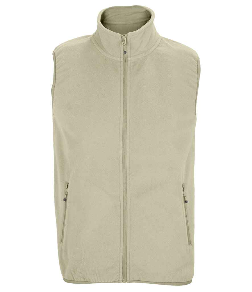 SOL'S Unisex Factor Recycled Micro Fleece Bodywarmer in Rope, front view