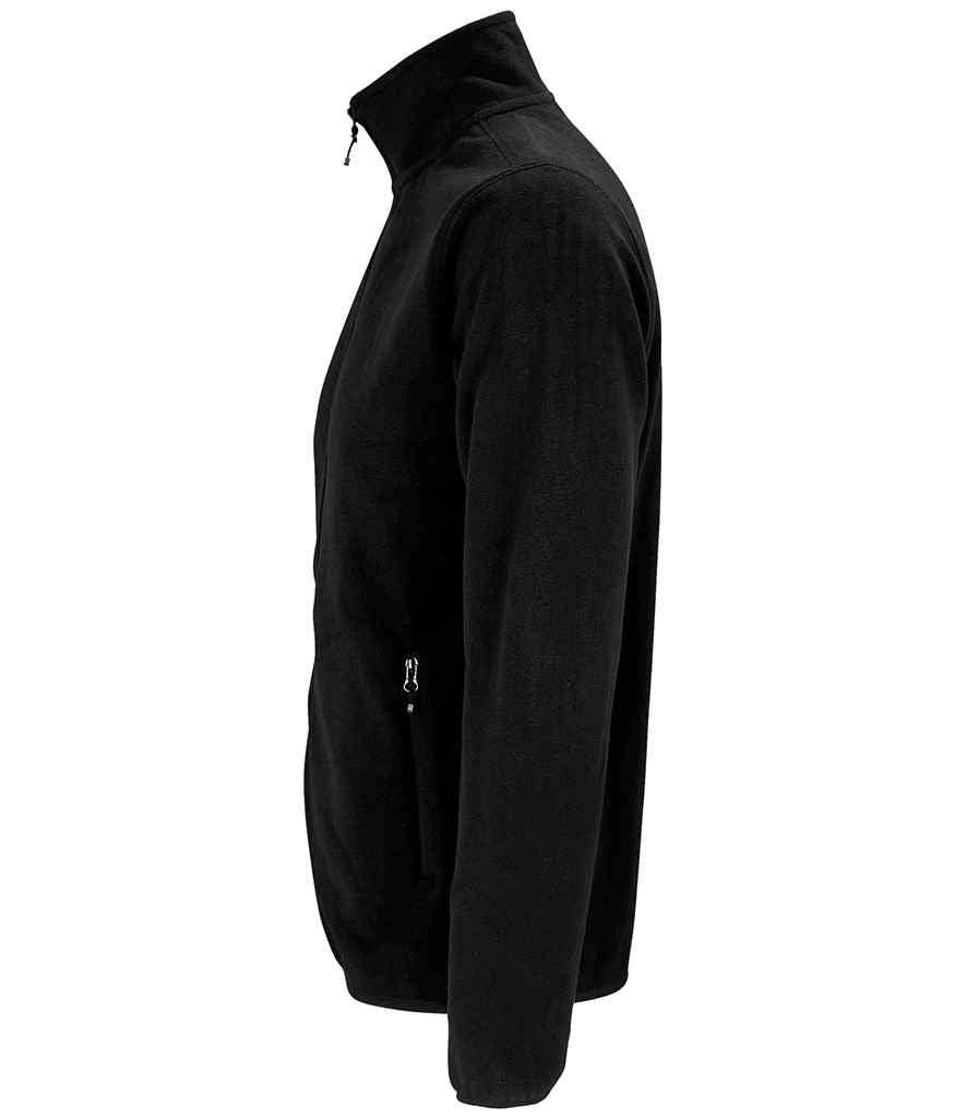 SOL'S Factor Recycled Micro Fleece Jacket in Black, side view
