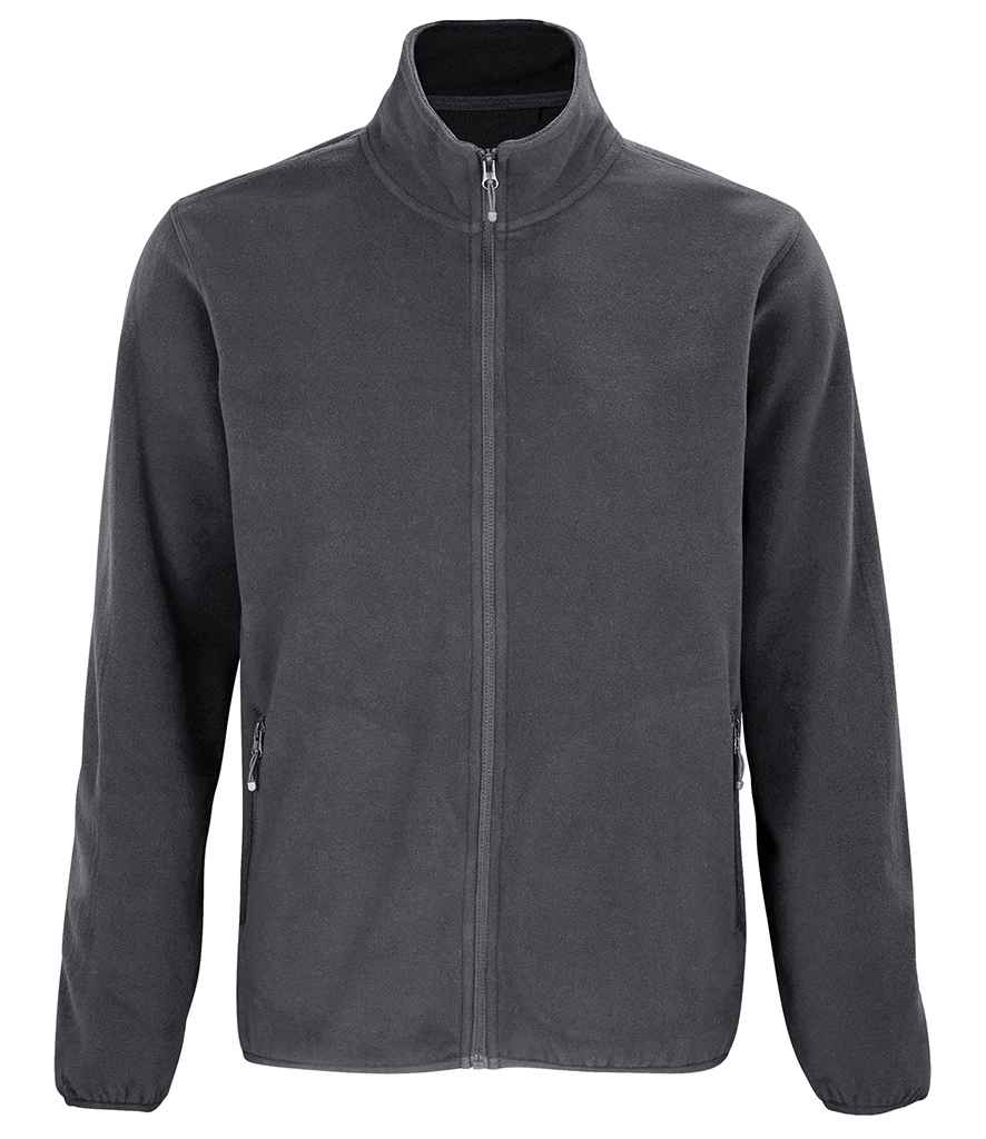 SOL'S Factor Recycled Micro Fleece Jacket in Charcoal, front view