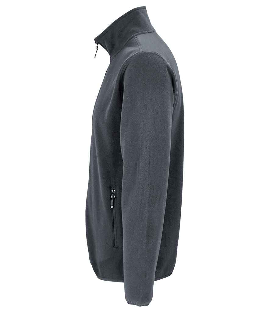 SOL'S Factor Recycled Micro Fleece Jacket in Charcoal, side view