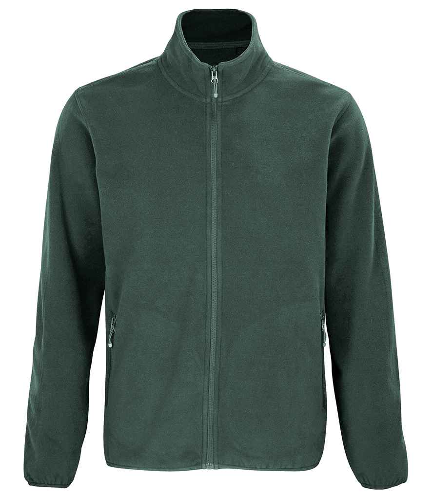 SOL'S Factor Recycled Micro Fleece Jacket in Forest Green, front view