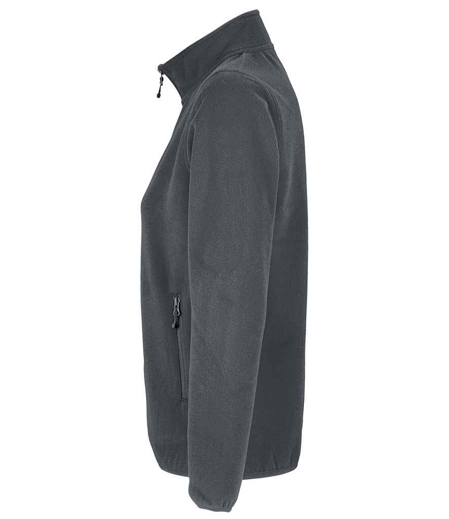 SOL'S Ladies Factor Recycled Micro Fleece Jacket in Charcoal, side view