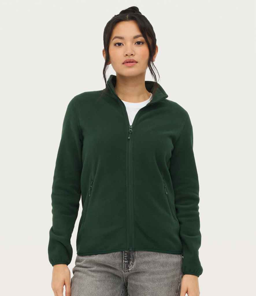 SOL'S Ladies Factor Recycled Micro Fleece Jacket in Forest Green