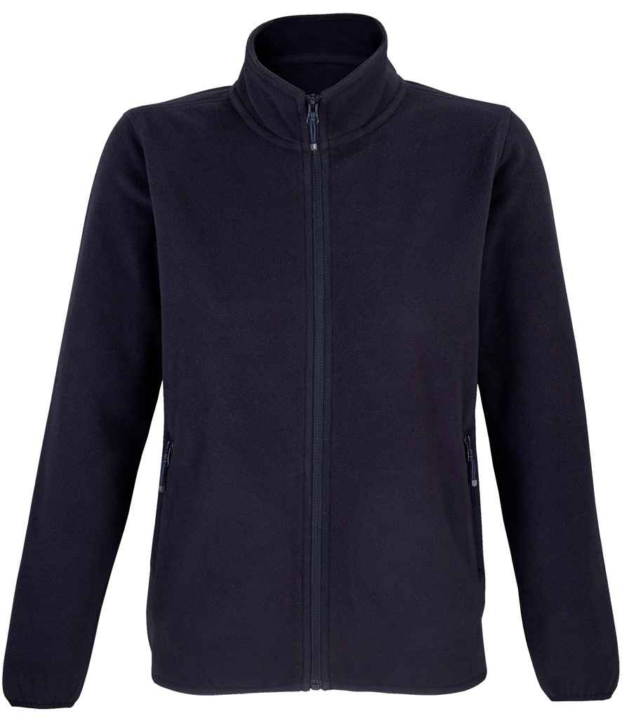 SOL'S Ladies Factor Recycled Micro Fleece Jacket in Navy, front view
