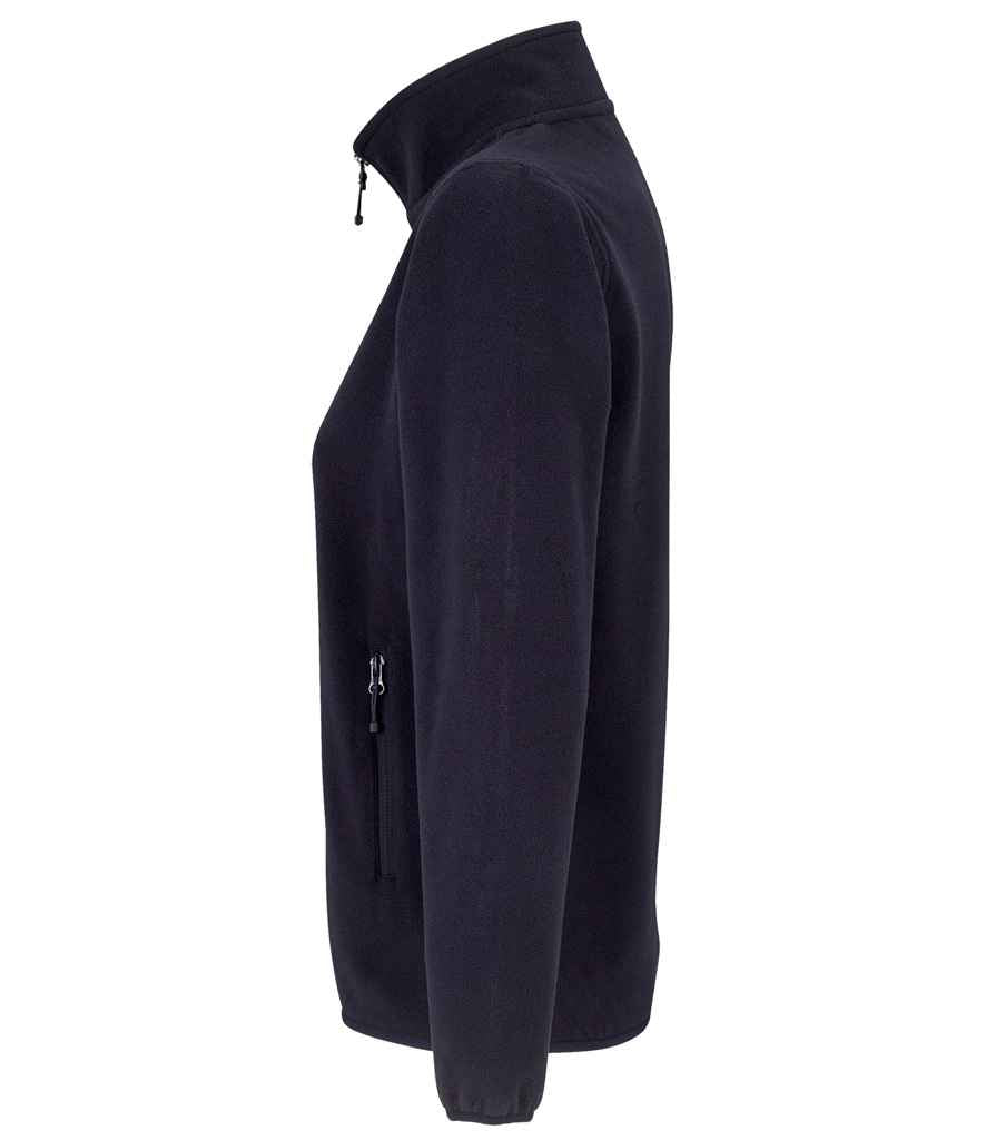 SOL'S Ladies Factor Recycled Micro Fleece Jacket in Navy, side view