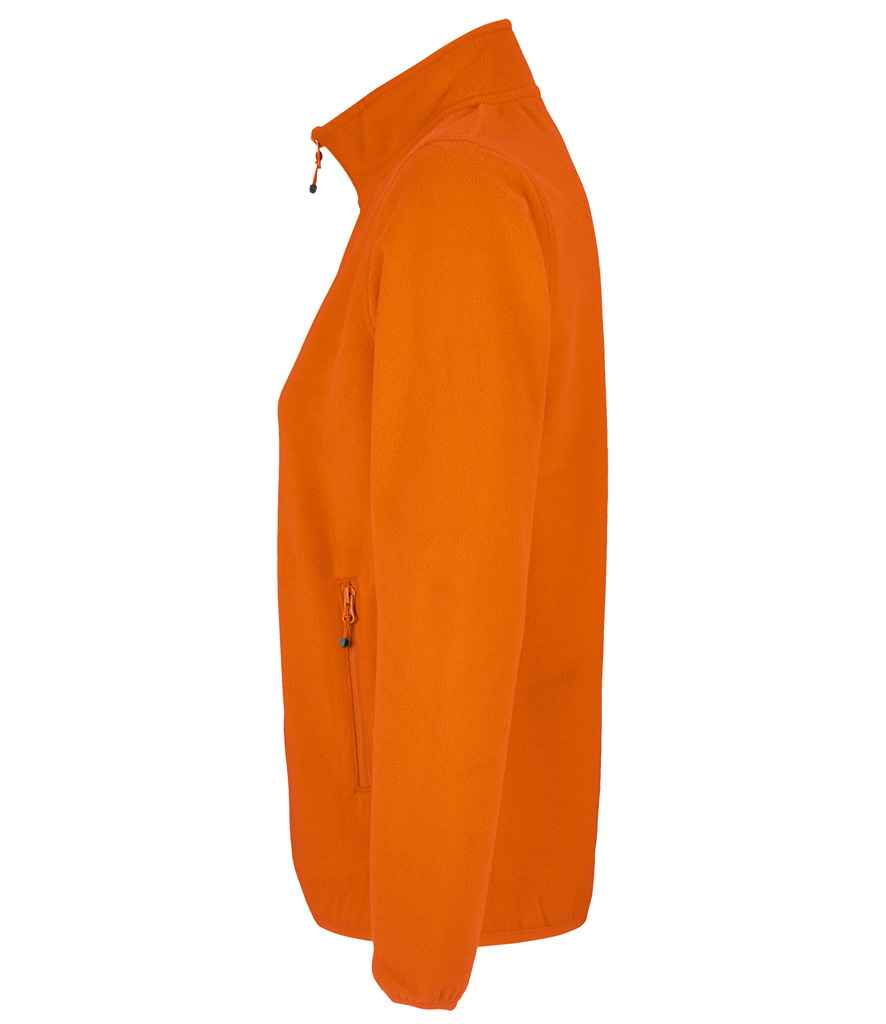SOL'S Ladies Factor Recycled Micro Fleece Jacket in Orange, side view