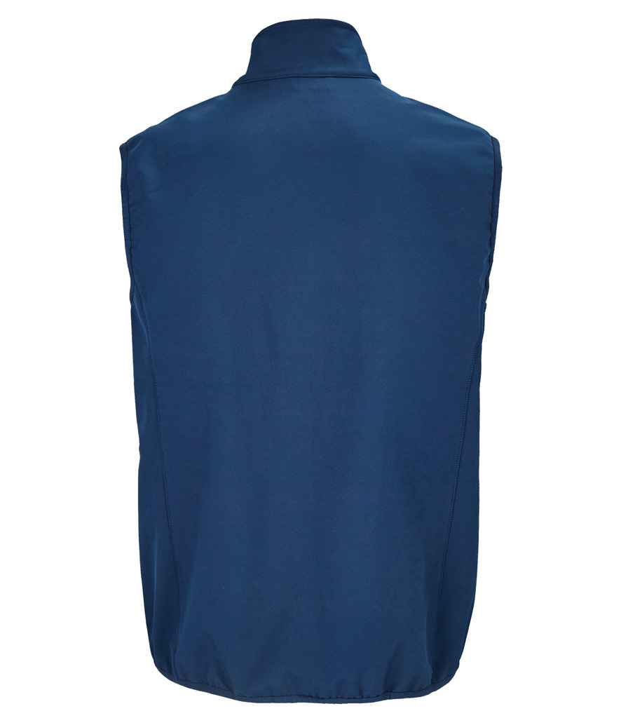 SOL'S Falcon Recycled Soft Shell Bodywarmer in Abyss Blue, back view