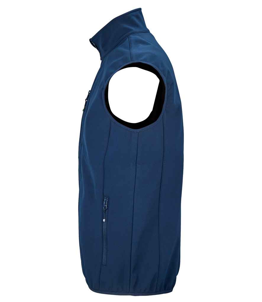 SOL'S Falcon Recycled Soft Shell Bodywarmer in Abyss Blue, side view