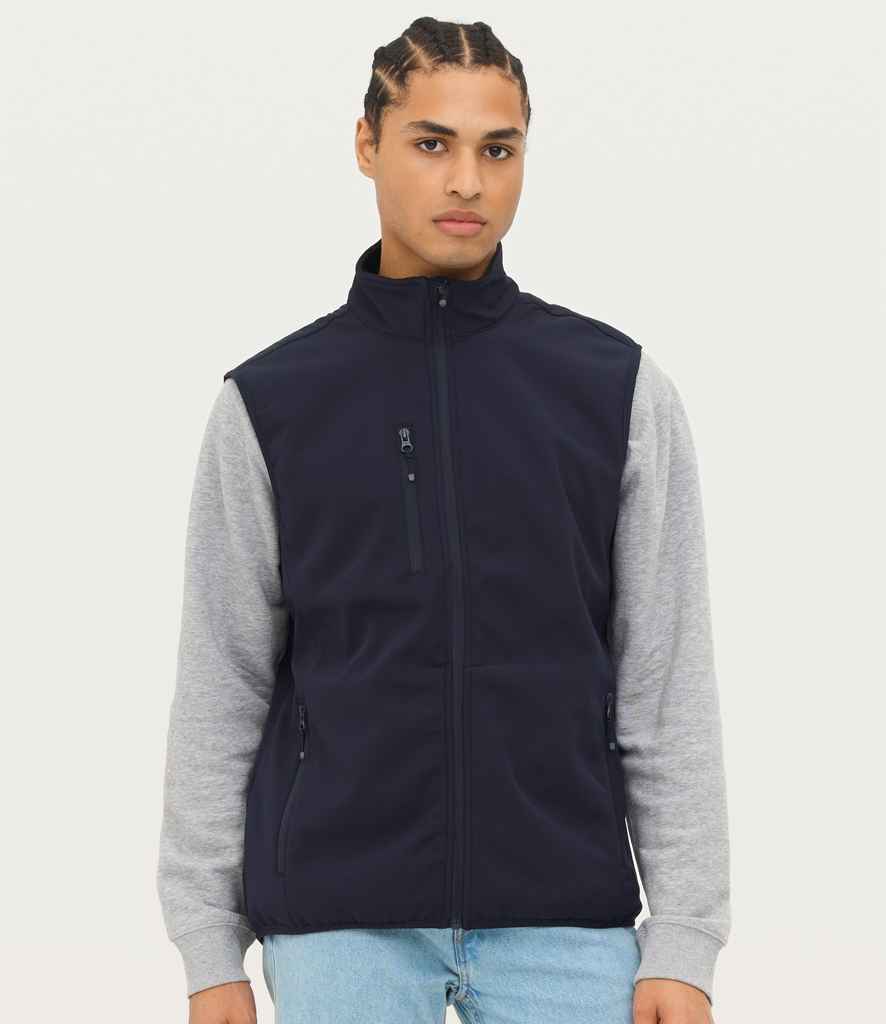 SOL'S Falcon Recycled Soft Shell Bodywarmer in Abyss Blue