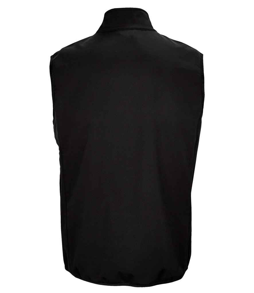 SOL'S Falcon Recycled Soft Shell Bodywarmer in Black, back view