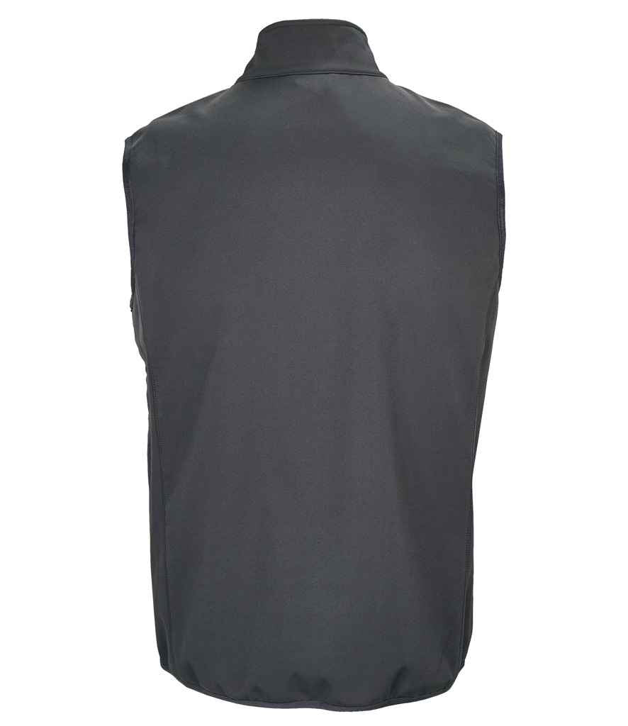 SOL'S Falcon Recycled Soft Shell Bodywarmer in Charcoal, back view