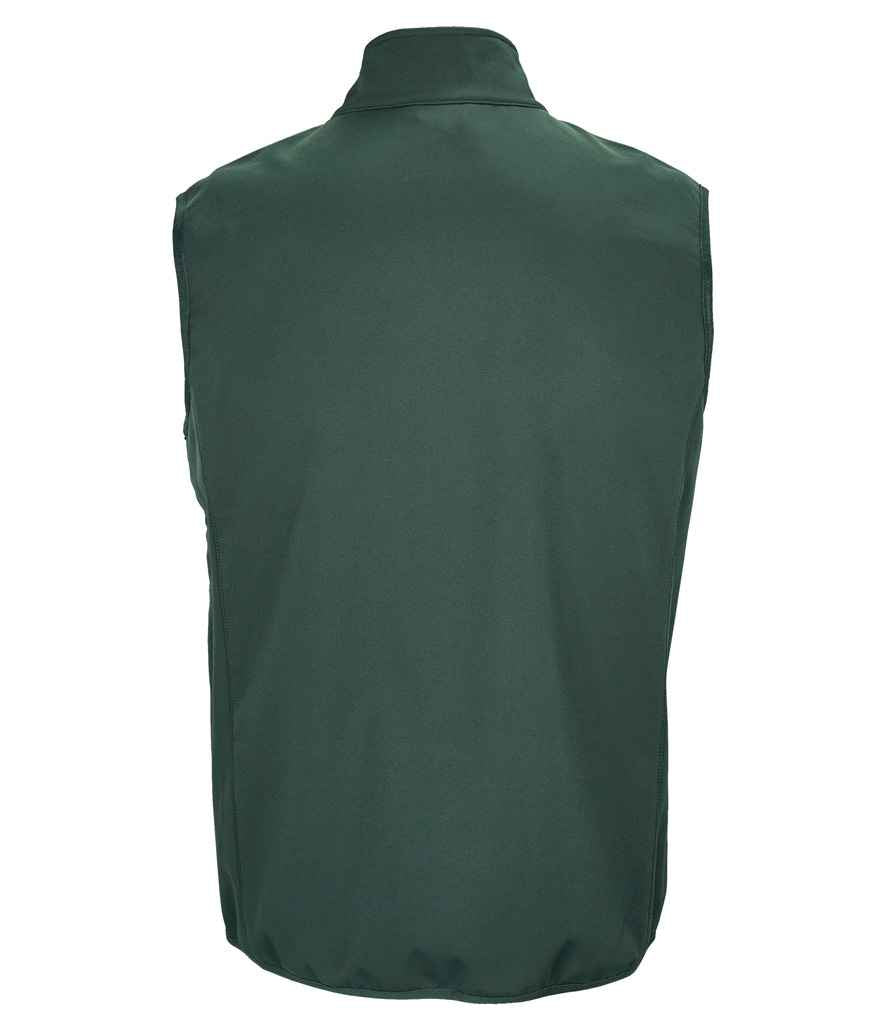 SOL'S Falcon Recycled Soft Shell Bodywarmer in Forest Green, back view