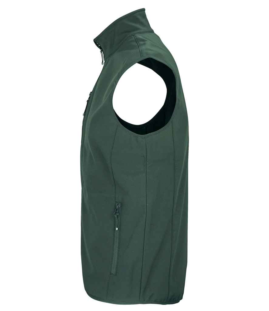 SOL'S Falcon Recycled Soft Shell Bodywarmer in Forest Green, side view