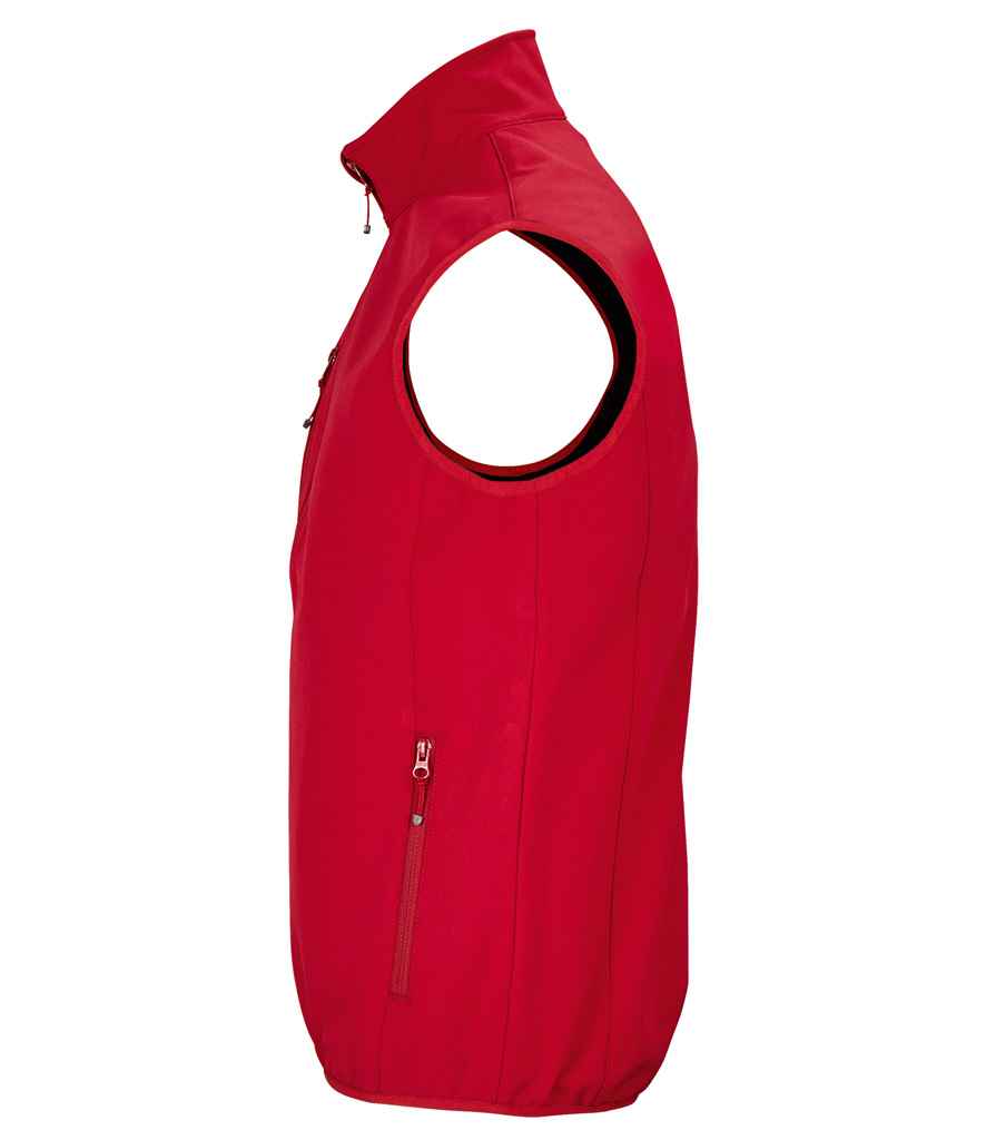 SOL'S Falcon Recycled Soft Shell Bodywarmer in Pepper Red, side view