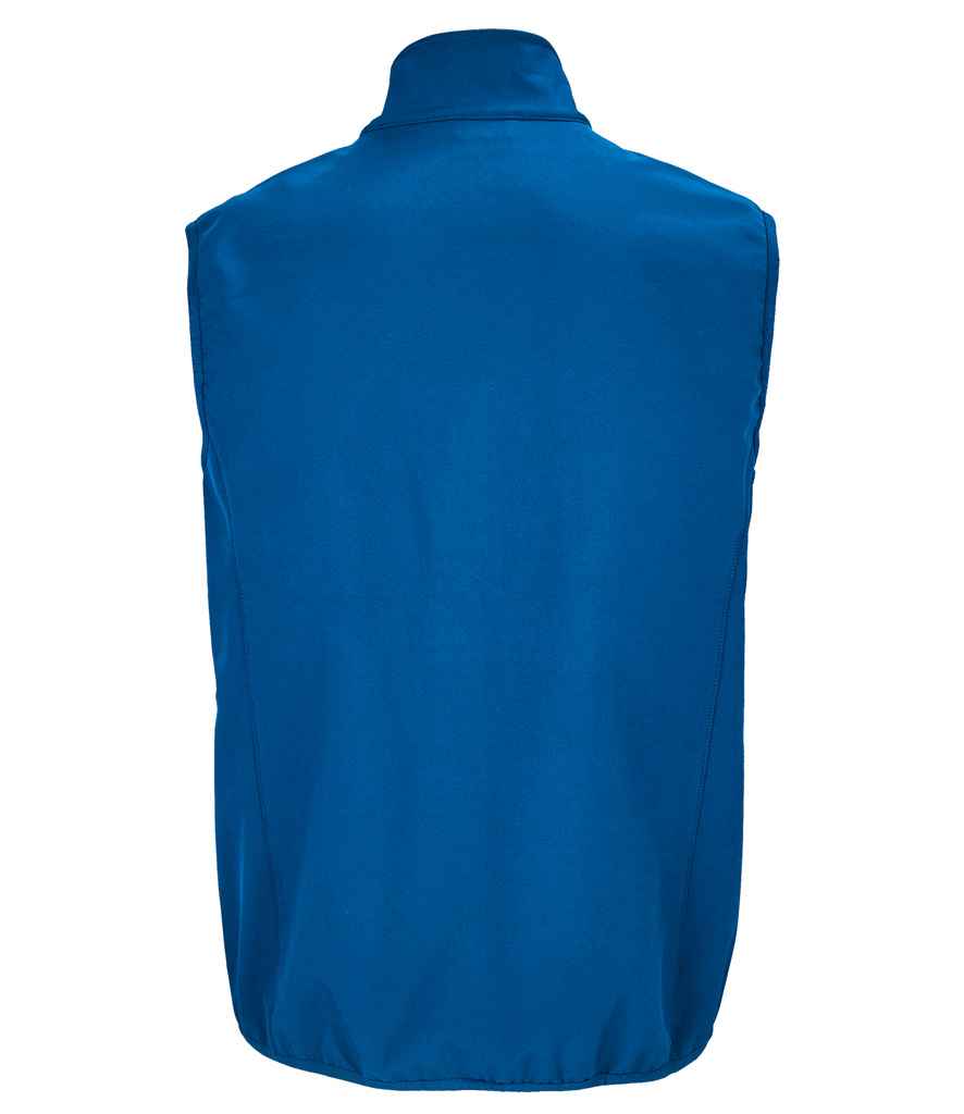 SOL'S Falcon Recycled Soft Shell Bodywarmer in Royal Blue, back view