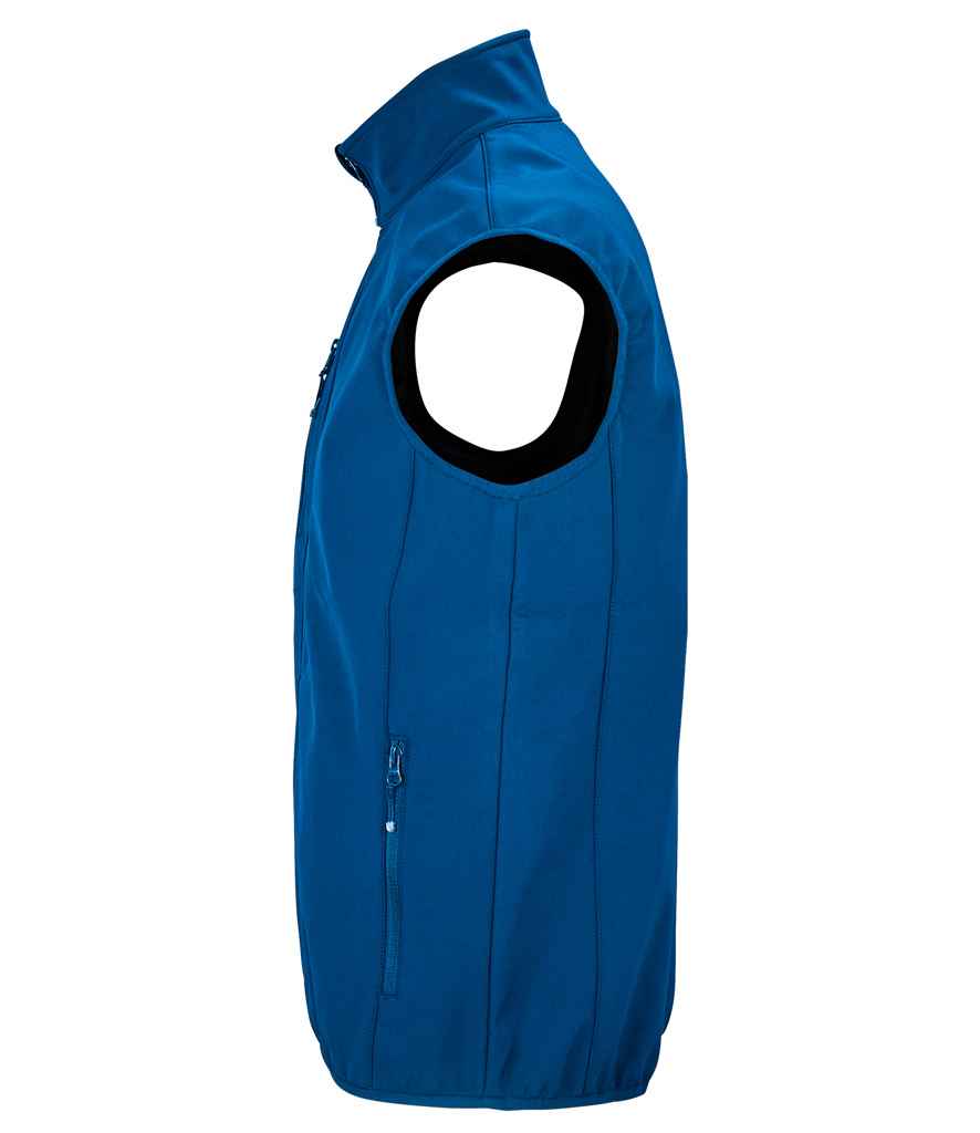 SOL'S Falcon Recycled Soft Shell Bodywarmer in Royal Blue, side view