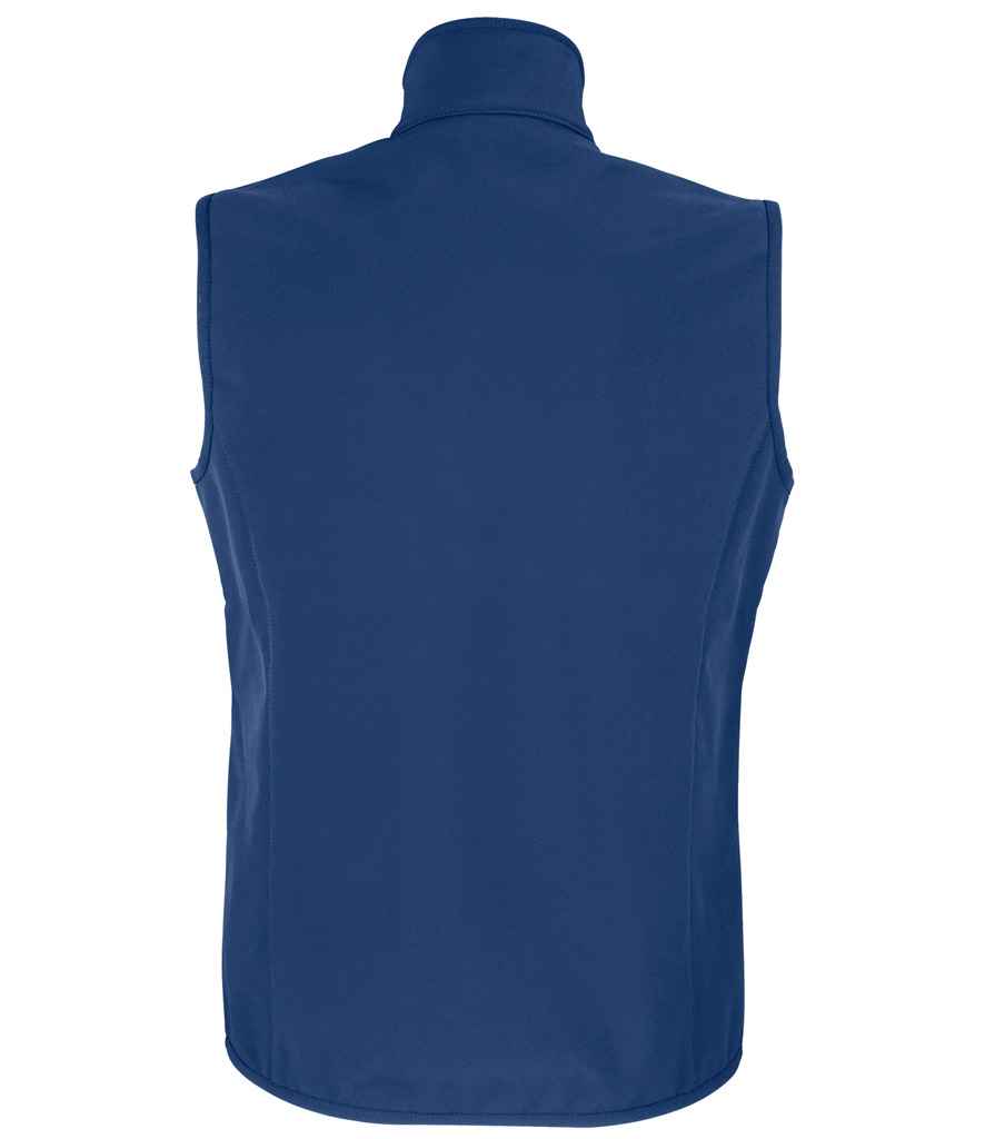 SOL'S Ladies Falcon Recycled Soft Shell Bodywarmer in Abyss Blue, back view