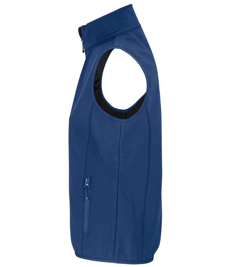 SOL'S Ladies Falcon Recycled Soft Shell Bodywarmer in Abyss Blue, side view