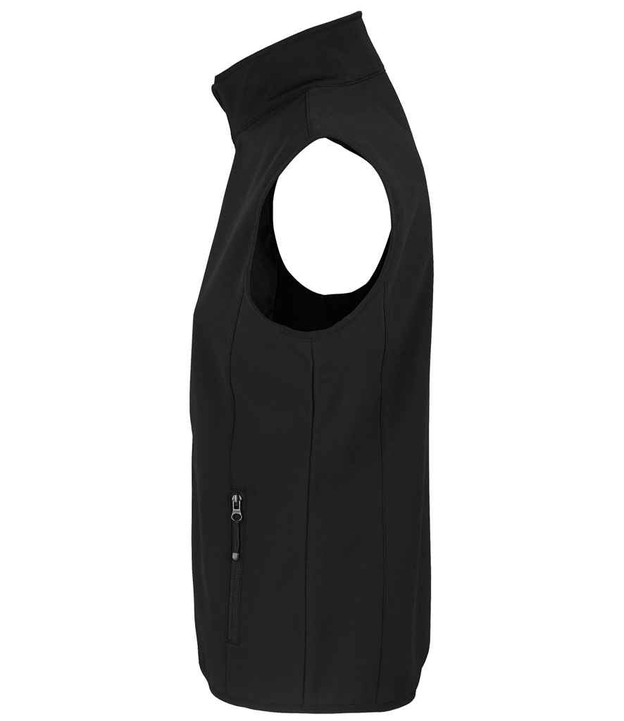 SOL'S Ladies Falcon Recycled Soft Shell Bodywarmer in Black, side view